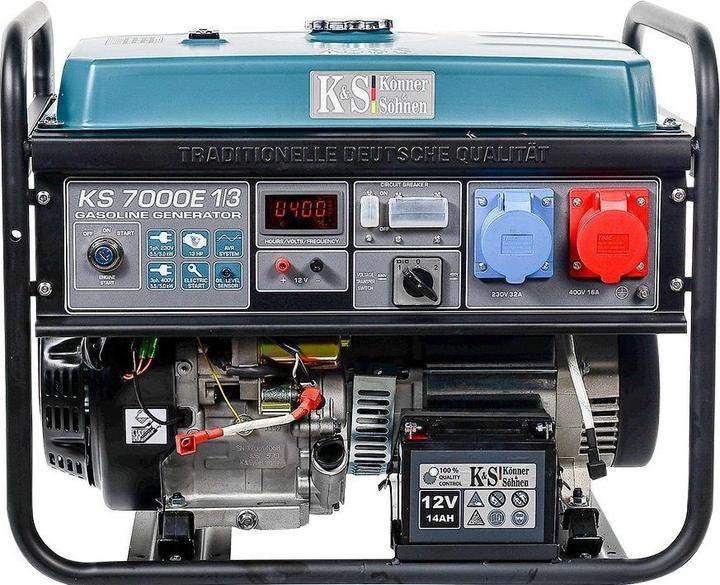 Image du produit Könner & Söhnen GÉNÉRATEUR BENZINGE 5,0kW 230/400V DÉMARRAGE ÉLECTRIQUE AVR VST KS7000E-1/3 (5000 W, 1.10 l)