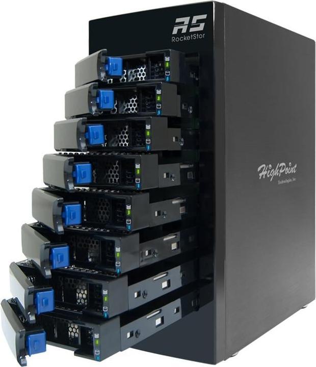 Actual product image HighPoint RocketStor 6418AS - Hard disk array - 8 bays (SATA-600 / SAS-2) (2.5", 3.5")