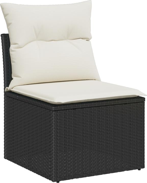 Actual product image VidaXL 6-piece garden sofa set with cushions black poly rattan