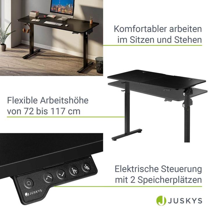 Image du produit Juskys Bureau réglable en hauteur