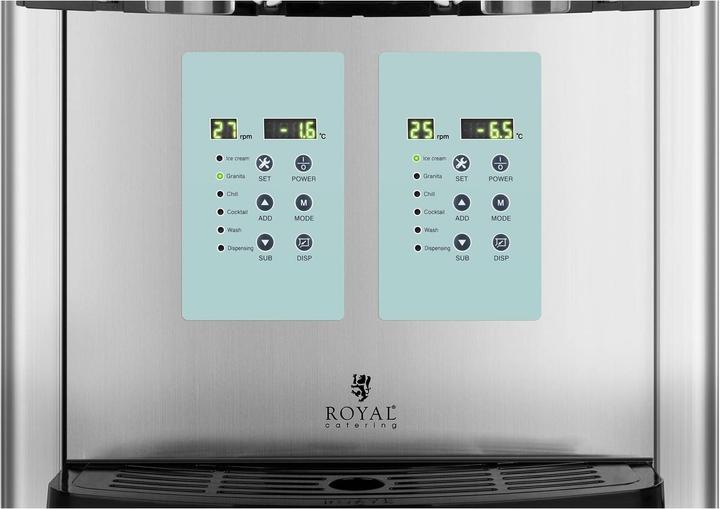 Actual product image Royal Catering Slush Machine - 2 x 6 litres - minimum temperature: -20 °C - ice cream function (EU plug)