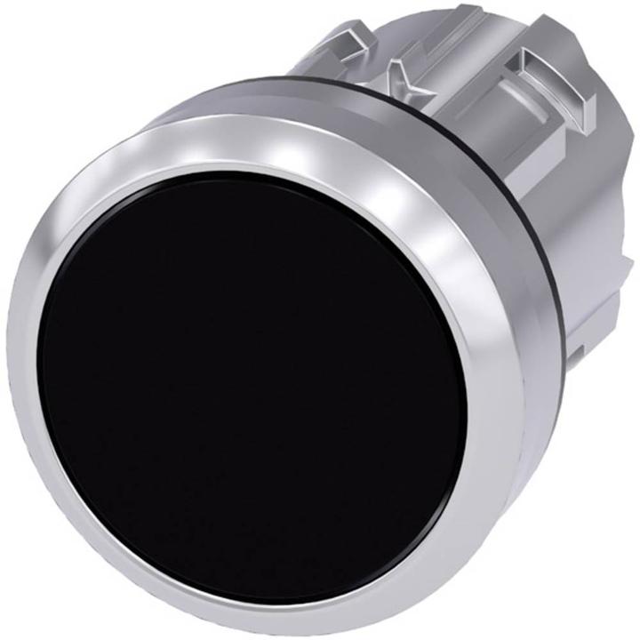 Actual product image Siemens Pushbutton, 22mm, round, metal, black