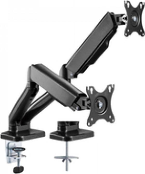 Immagine prodotto Techly Supporto da scrivania per 2 TV LCD LED 43-81cm 17-32inch morsetto a molla a gas nero (Tavolo, 32")