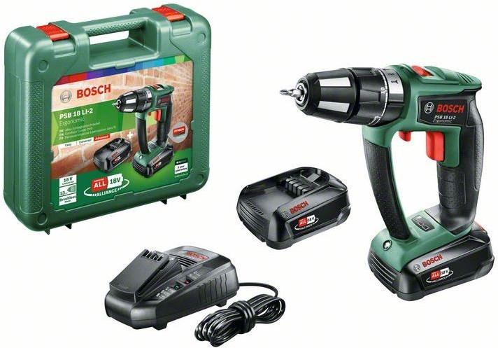 Bit del doppio cacciavite, Valigetta plastica, 2 batterie PBA 18V 2.5Ah, Caricatore ricarica rapida AL 1830 CV