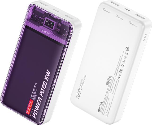Produktbild Wekome WP-351 Vanguard-Serie – Powerbank 20000 mAh PD 20 W + QC 22,5 W (Lila / Transparent) (20000 mAh)