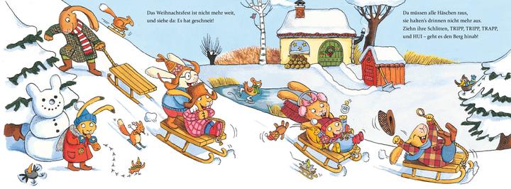 Actual product image When seven Christmas bunnies race merrily around the fir tree