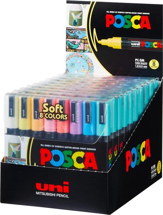 Immagine prodotto Posca Marchio PC-5M a punta tonda (Multicolore, 2.50 mm, 8 x)