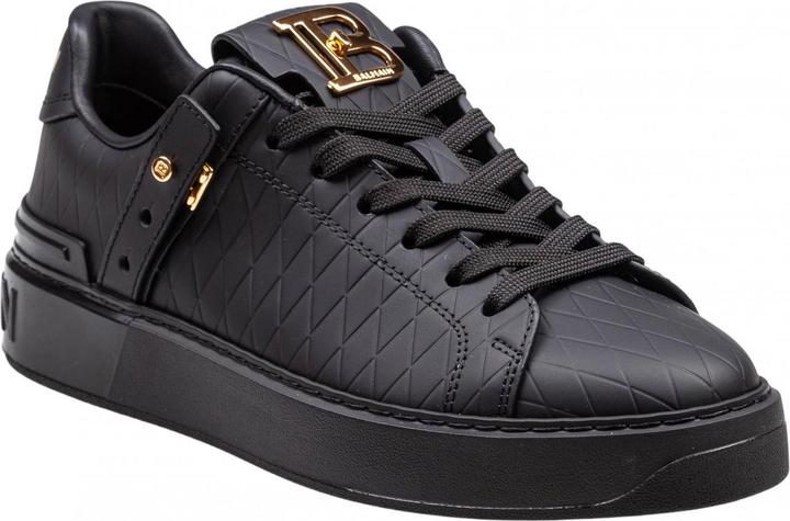 Balmain b-court leather sneakers with diamond embossing