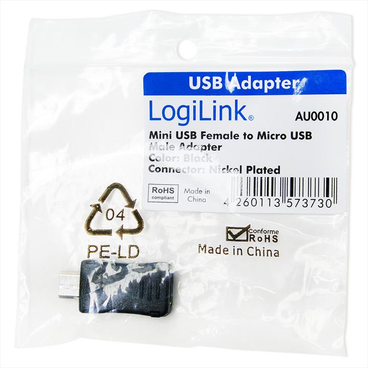 Produktbild LogiLink Micro USB B – Mini USB Adapter (0.08 m, USB 2.0)