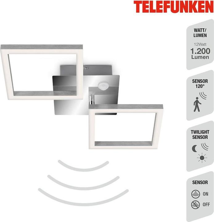 Produktbild Telefunken Sensor LED Deckenleuchte, chrom-alu, LED/12W (1200 lm)