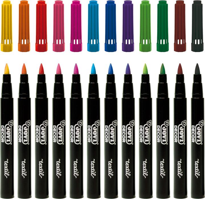 Produktbild Jovi Textilmarker Jovidecor Textil VE=12 Stück farbig sortiert (12 Farben, 4.80 mm, 12 x)