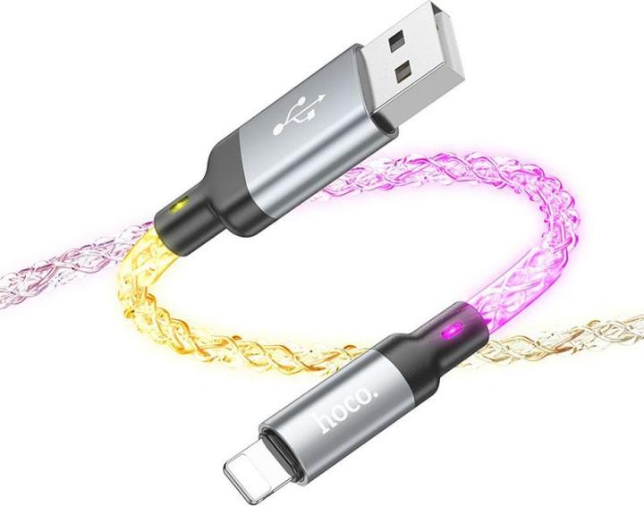 Produktbild Hoco Cable cable USB A to Lightning 2,4A U112 1 m gray (1 m, USB 3.0)