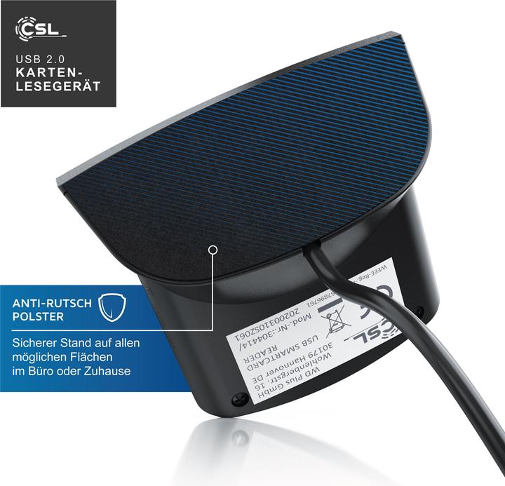 Produktbild CSL USB Speicherkartenleser, Chipkartenleser, SmartCard Reader, Cardreader, SIM Cards, SD, Micro SD (USB)