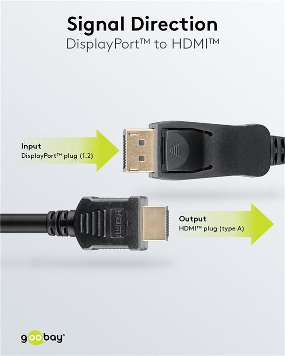 Immagine prodotto Goobay DisplayPort – HDMI (3 m, HDMI, DisplayPort)