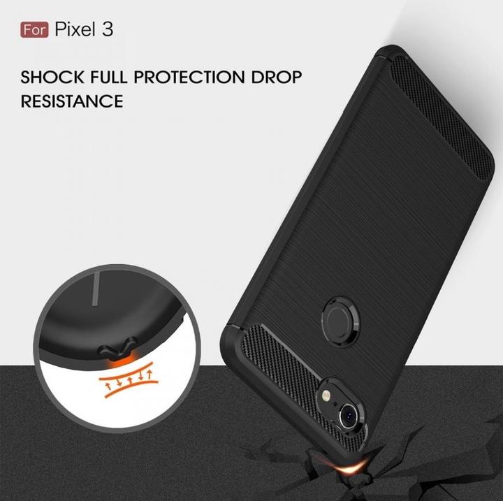 Actual product image Screenguard Google Pixel 3 Cover Carbon Brushed Soft TPU (Google Pixel 3)