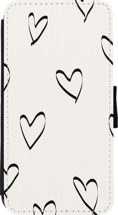 Actual product image PhoneLook Coque Wallet noir Valentine 2023 minimalist hearts (Apple iPhone XS Max)