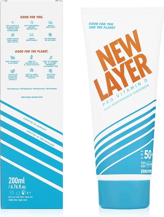 Produktbild New Layer Pro Vitamin D High Performance Sonnencreme LSF50+ sensitiv (Sonnencreme, SPF 50+, 200 ml, 252 g)