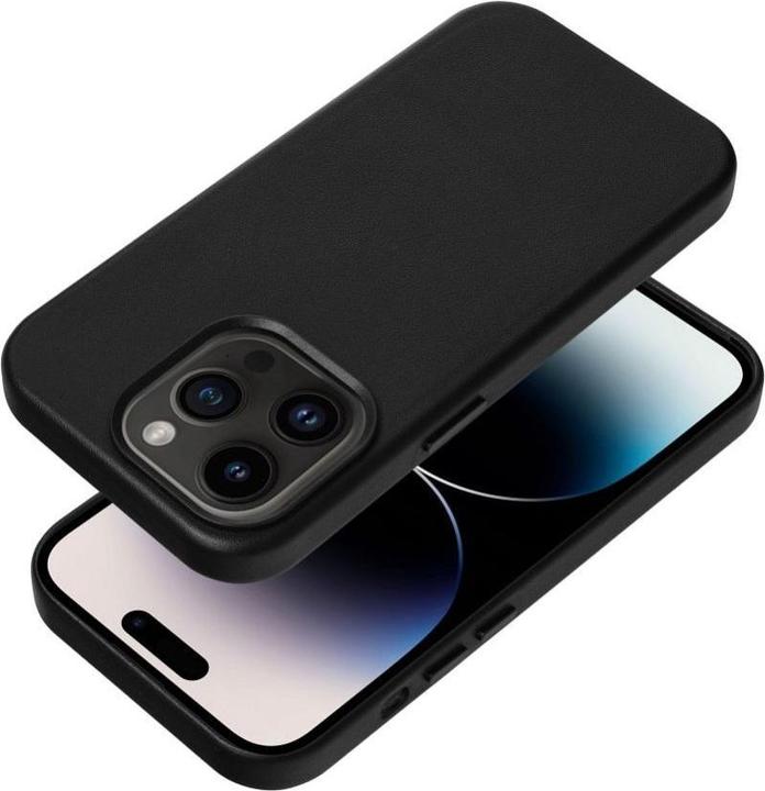 Actual product image OEM Back panel cover LEATHER MAG COVER case for IPHONE 12 black (Apple iPhone 12)