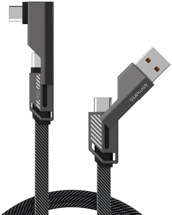 Produktbild 4smarts USB-C Kabel ComboCord Flat Right Angle (1.50 m, USB 2.0, 240 W)