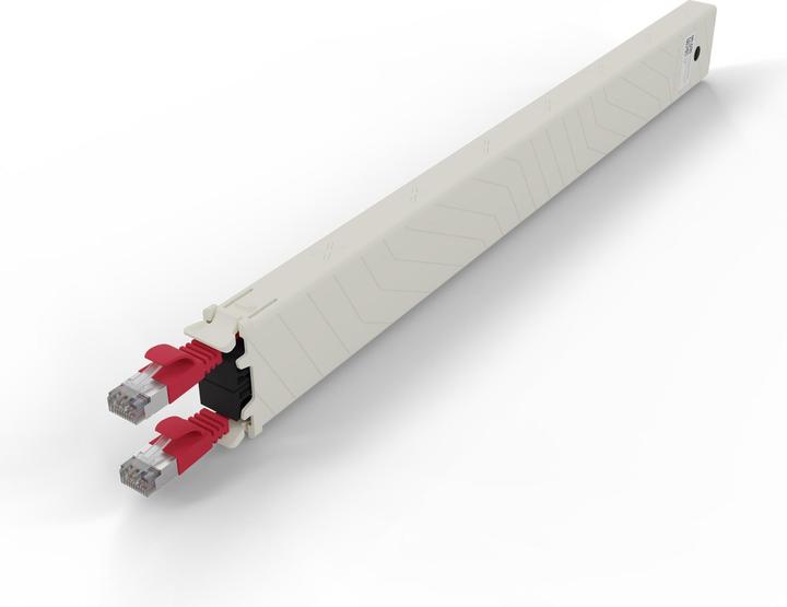 PATCHBOX one / Cassette / 8RU / Cat 6A, STP, 0.8 m, Rot (STP, CAT6a, 0.80 m)