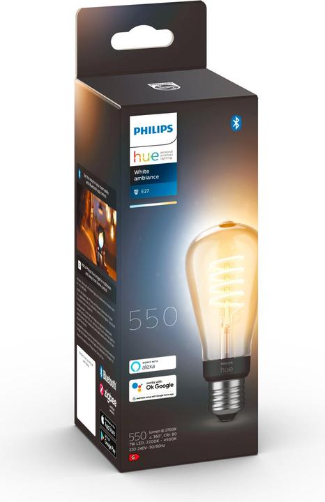 Image du produit Philips Hue Philips E27 Edison (E27, 7 W, 550 lm, 1 x, G)