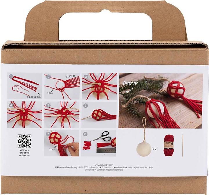 Produktbild Creativ Company Bastelset Weihnachtskugeln Macrame
