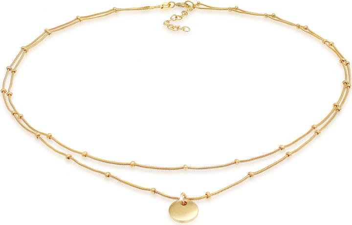 Elli Choker Layer Plättchen Kugelkette (Sterling Silber, 38 cm)