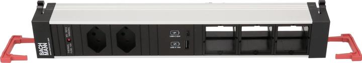 Produktbild Bachmann Einbausteckerleiste POWER FRAME 2x T13, 1x USB, 3x Custom (2 x, USB-A, USB-C, Typ 13, 0.20 m)