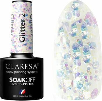 Produktbild Claresa Soak Off Uv/Led Glitter Gel English 2 5G (2.50 ml)