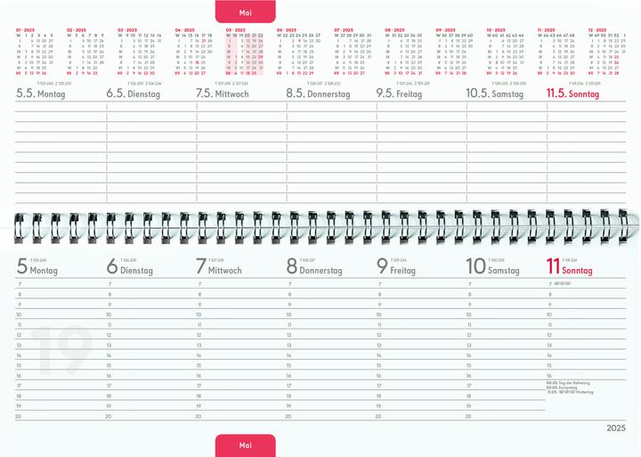Image du produit Calendrier de bureau Papyrus 2025 rouge, 29,7x10,5cm, calendrier de bureau avec 112 pages (297 x 105 mm, Couverture rigide, Allemand)