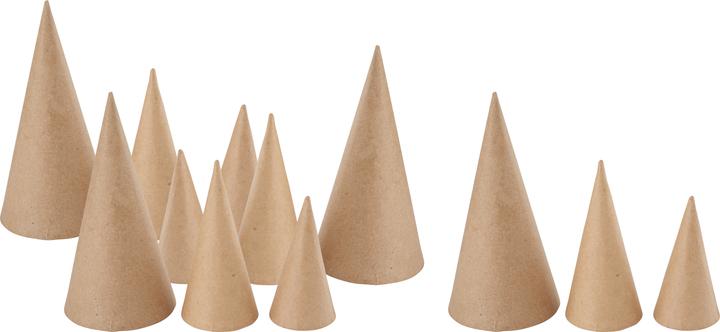 VBS Coni di cartone, set di 12, H 14, 10 e 8 cm