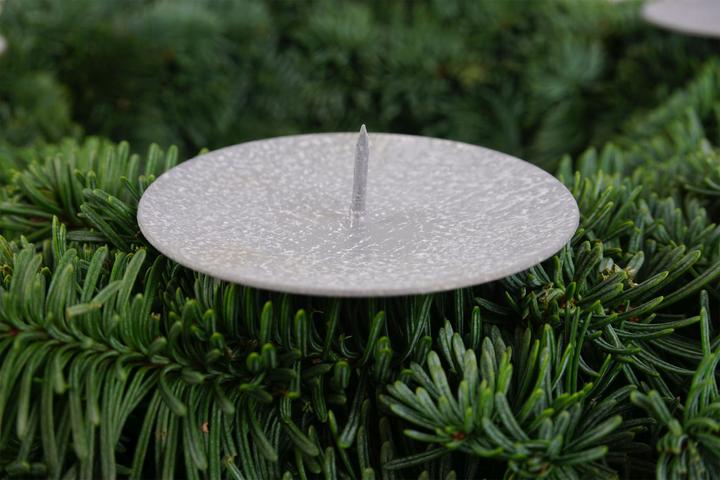 Produktbild Novaliv 4x Kerzenpick | mit Dorn 10 cm GRAU | Kerzenhalter für Adventskranz Kerzenpin (10 x 10 x 10 cm)