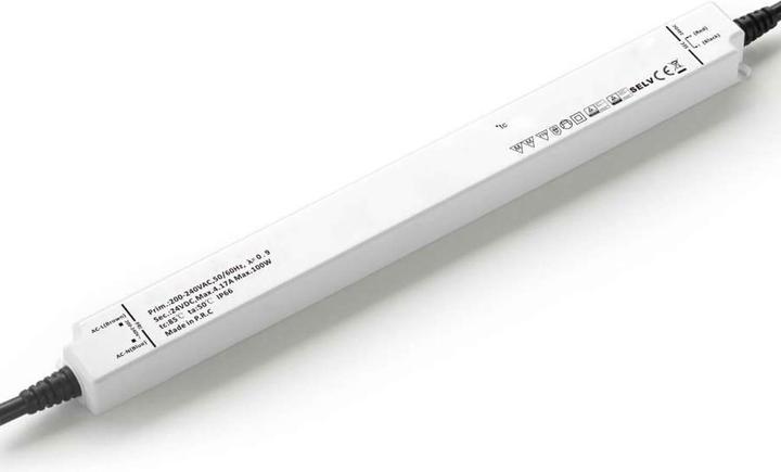 Actual product image Isoled LED transformer 24V/DC, 0-100W, IP66, SELV