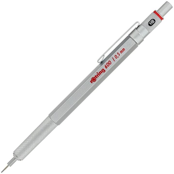 Actual product image Rotring Automatic pencil 600 0.5 silver - 1904445 (0.50 mm, HB, 1 x)