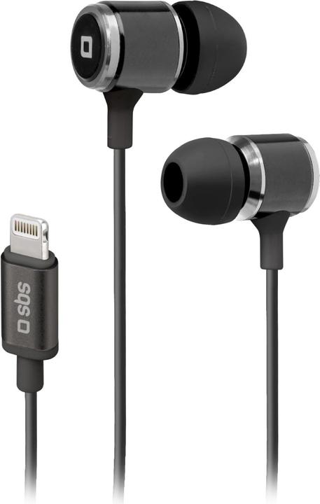 Actual product image SBS stereo in-earphones with lightning connector black (No noise cancelling, Cable)