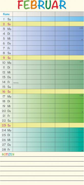 Alpha Edition Regenbogen 2025 Familienplaner XL, 30x70cm, Familienkalender mit 5 Spalten für (33 x 64 cm, Harter Einband, Deutsch)