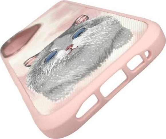 Actual product image Nimmy case iPhone 16 6.1" pink Big Eyed Pet 2.0 Cat (Apple iPhone 16)