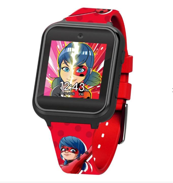 Actual product image Accutime Kids Smart Watch Miraculous (red): Selfie camera, photo & video, stopwatch, 6 games, 3 Hin (40 mm)