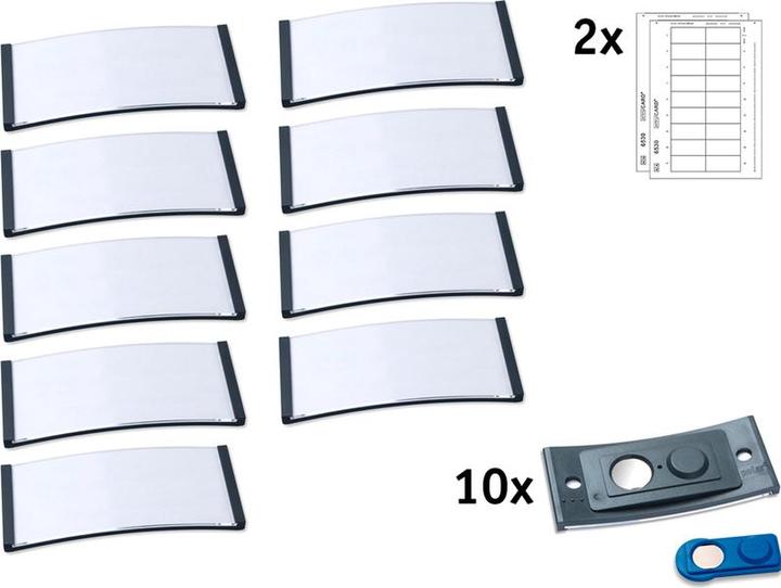 Actual product image Badgepoint POL30MA02-10DR Name badges, 65 x 30 mm, dark grey
