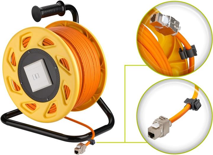 Image du produit Goobay Enrouleur de câble mobile (S/FTP, CAT7a, 50 m)