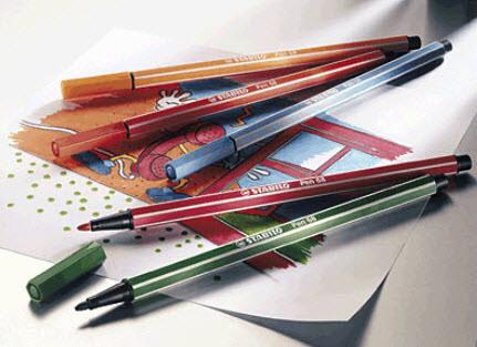 Actual product image STABILO Pen 68 Premium felt-tip pen (Red, Black, Green, Blue, Brown, Yellow, Turquoise, 6 x)