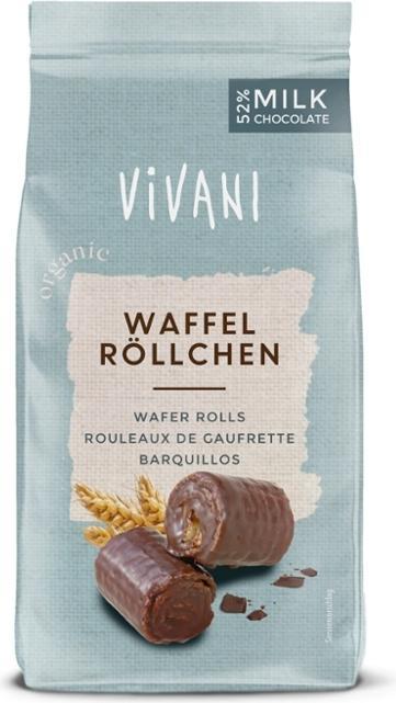 Vivani Waffelröllchen Vollmilch (125 g)