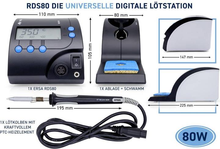 Image du produit Kurtz Ersa Station de soudage numérique 80 W RDS 80