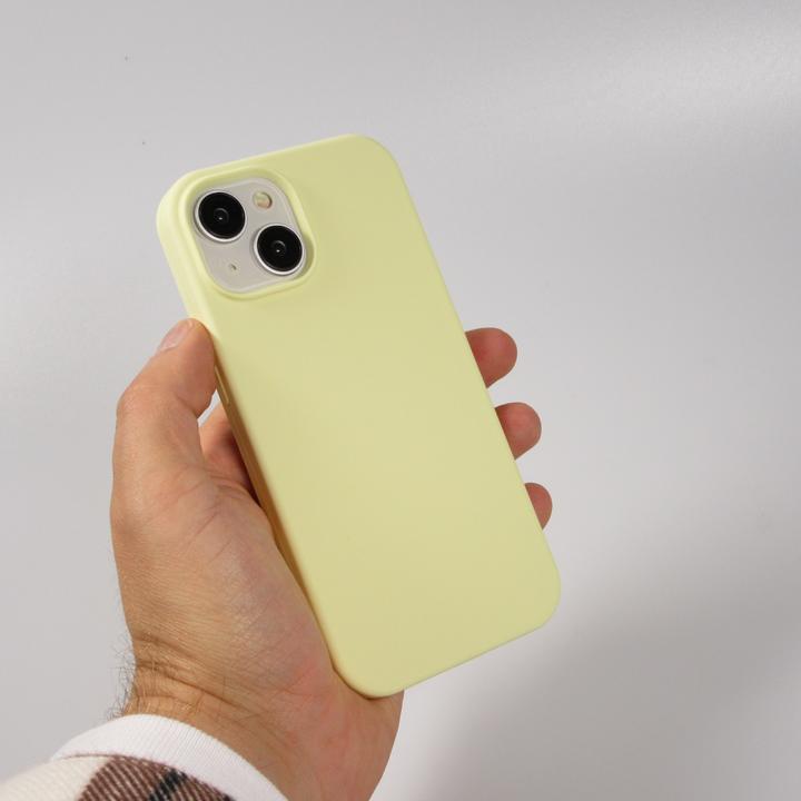 Actual product image PhoneLook Soft Touch pastel yellow cover (Apple iPhone 15)