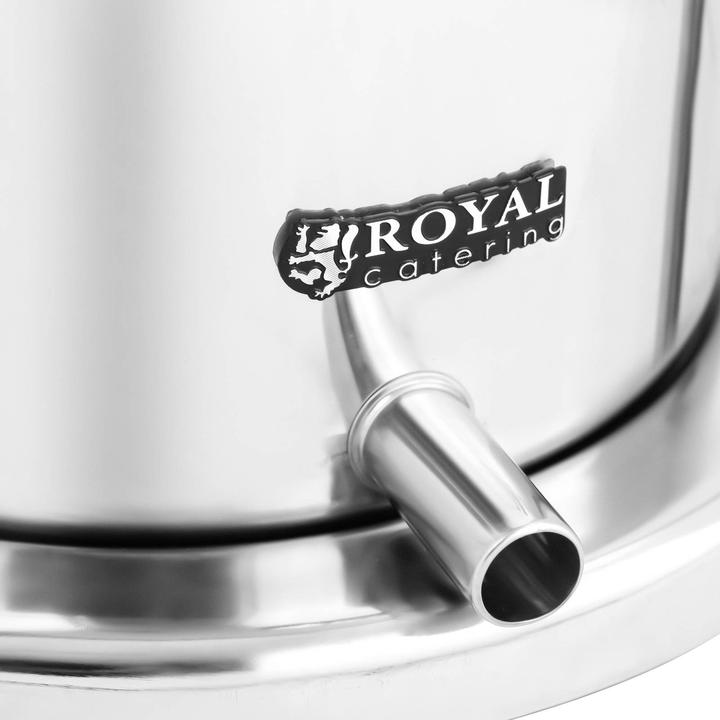 Produktbild Royal Catering Obstpresse Saftpresse Weinpresse Fruchtpresse Edelstahl 3 L + 5 Presstücher (EU-Stecker)