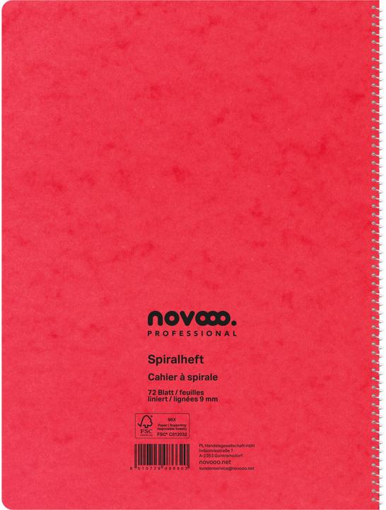 Image du produit Novooo Spiralheft assortiert (A4, À rayures)