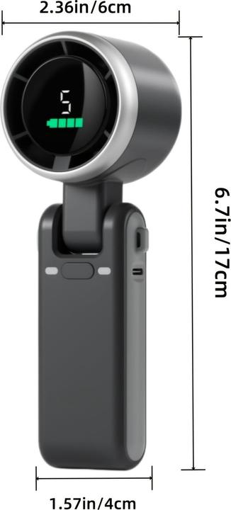 Image du produit PhoneLook Ventilateur portable pliable rechargeable USB ultra-silencieux 5 vitesses 3600mAh autonomie 10h (60 dB)