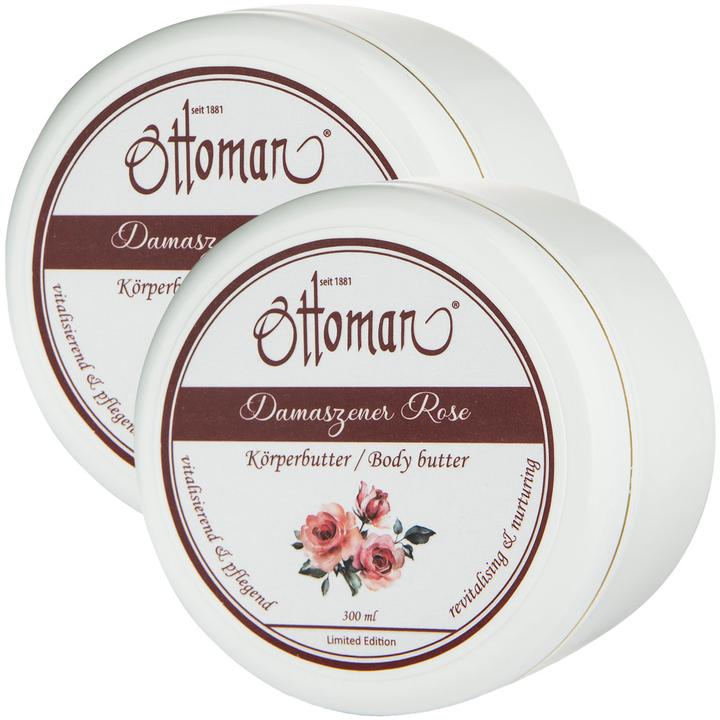 Produktbild Universal Textiles 2er-Set Rose Körperbutter, 300ml, reichhaltige Pflege (Körpercreme, 300 ml)