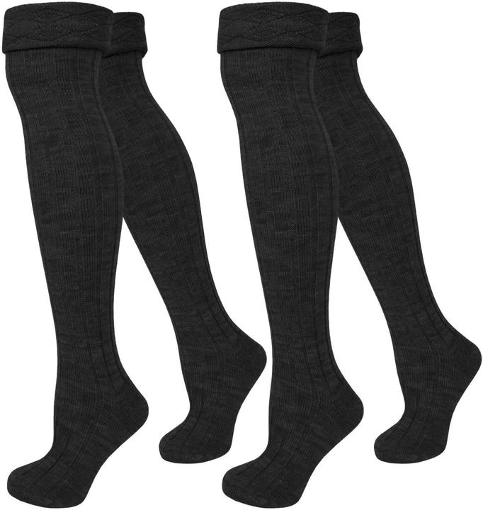 Normani 2 Paar Overknees gerippt mit Umschlag (2er Pack, 39 - 42)