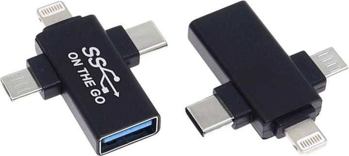 Immagine prodotto PowerGuard 3-in-1 USB-C MicroUSB Lightning OTG Adapter (USB 3.0)